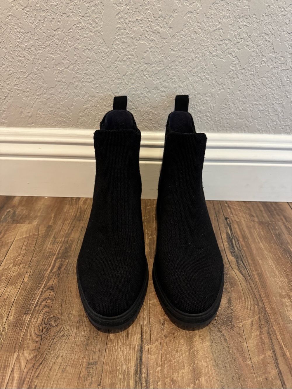 Rothy’s The Lug Boot Onyx Black Knit Chelsea Boot